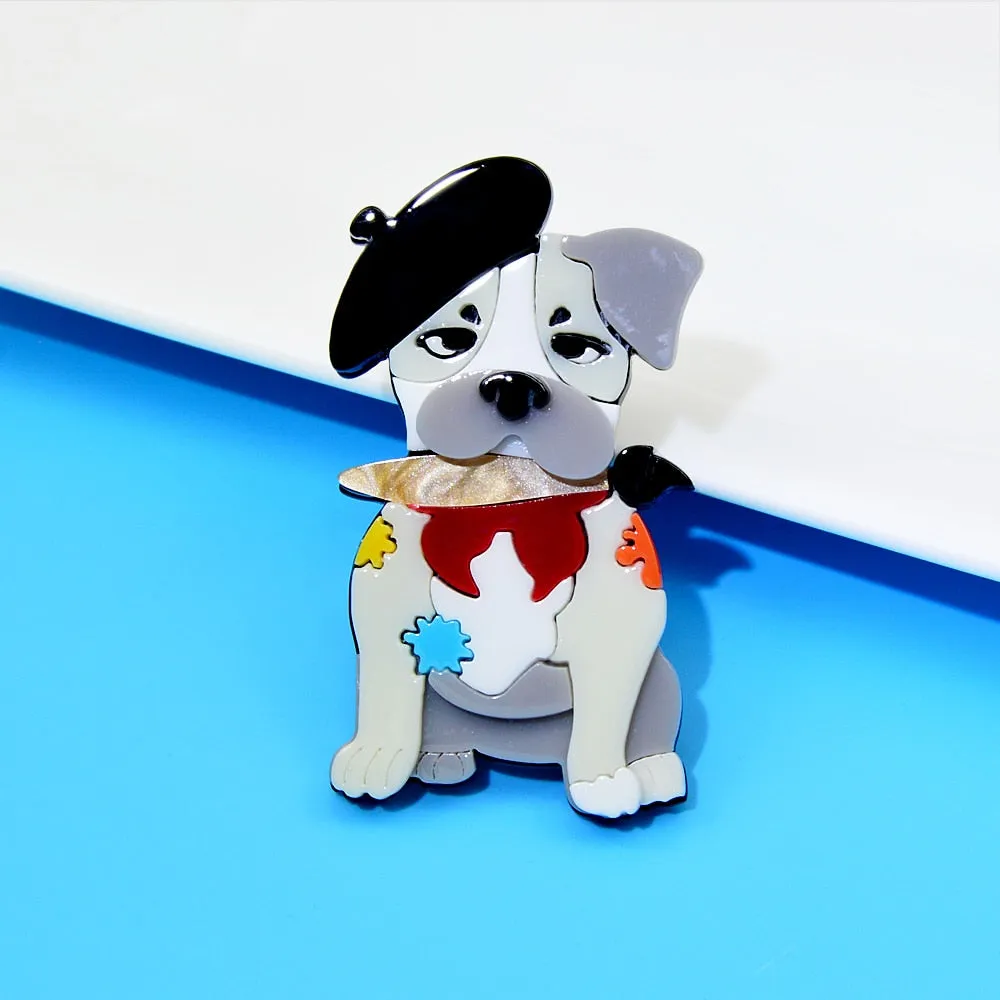Cute Acrylic Dog Brooches For Women