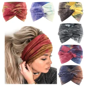 DRESHOW 6 Pack Extra Wide Headbands for Women Large Turban Headband Boho Head Wrap Elastic Hairbands Hair Twisted Knot Hair Accessories