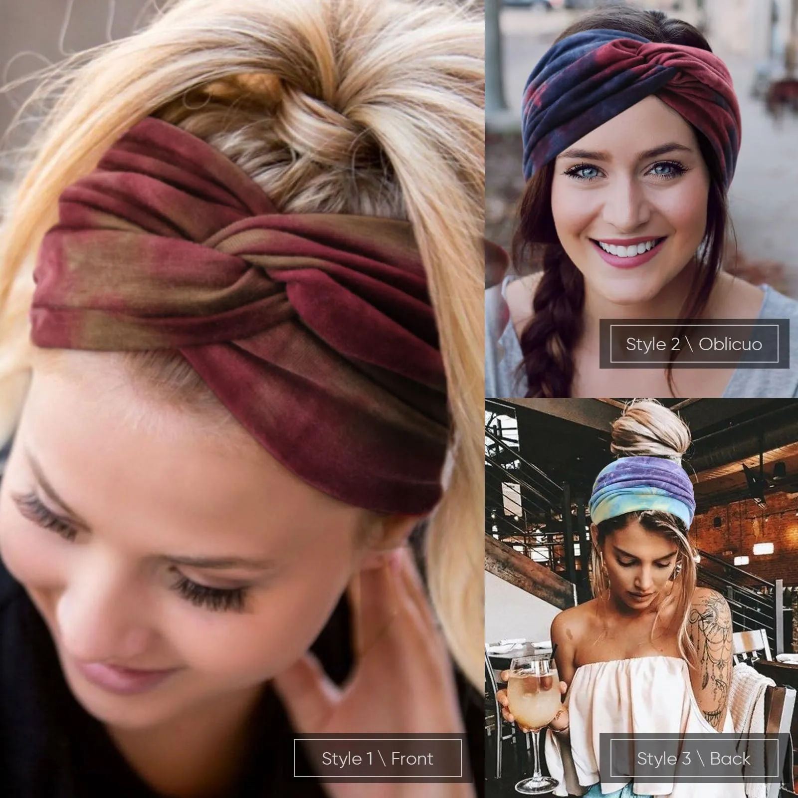 DRESHOW 6 Pack Extra Wide Headbands for Women Large Turban Headband Boho Head Wrap Elastic Hairbands Hair Twisted Knot Hair Accessories