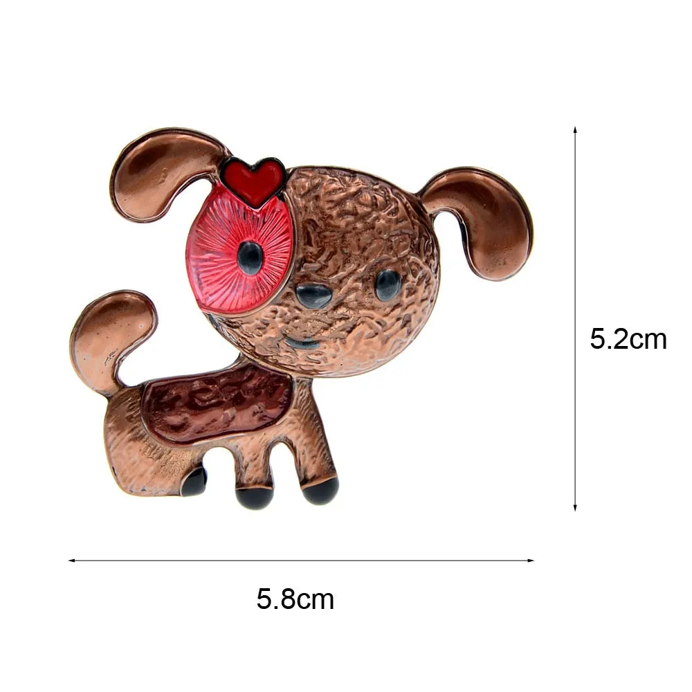 Enamel Dog Brooch Cute Puppy Brooches For Women