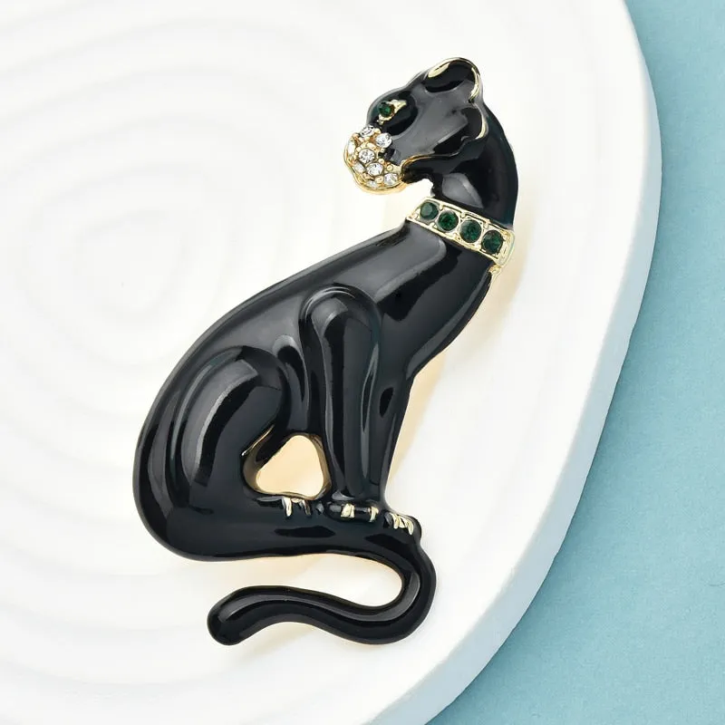 Enamel Leopard Brooches For Women Men