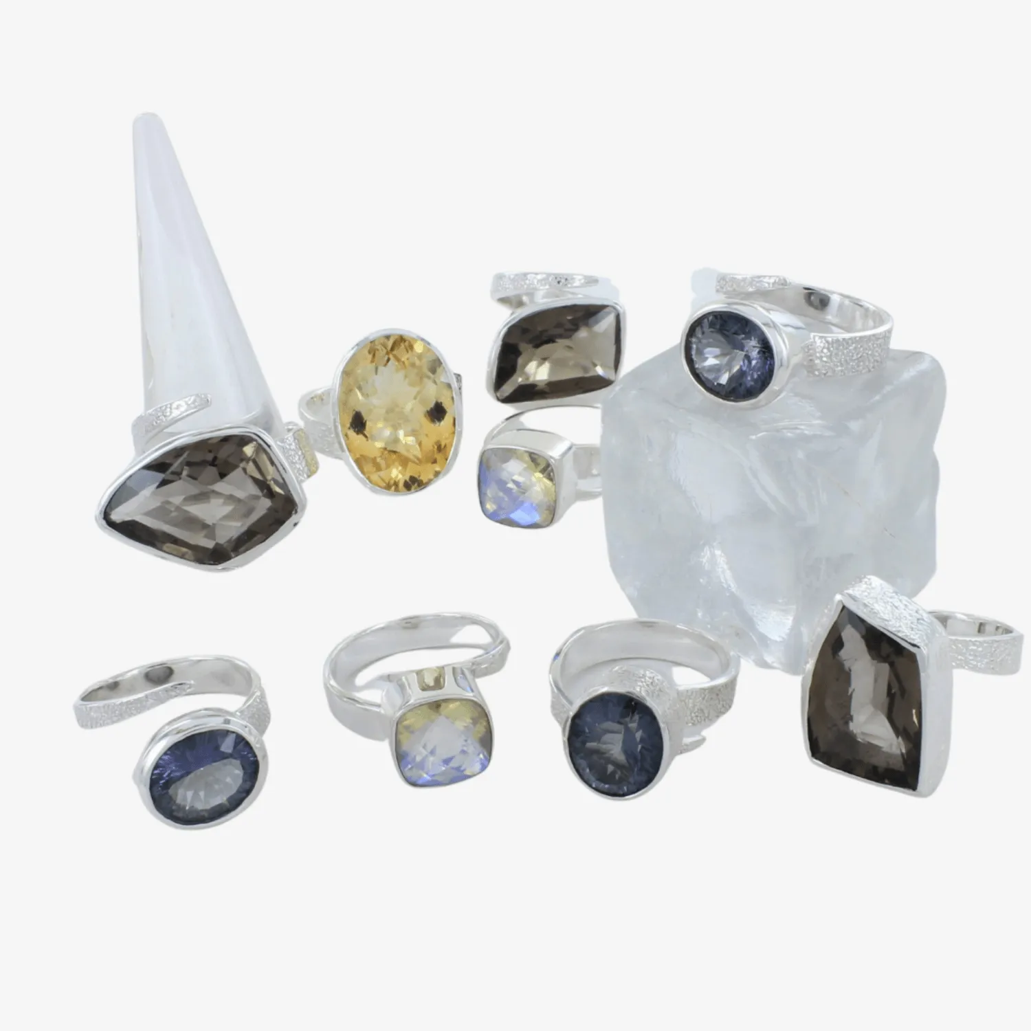 Exclusive Smokey Quartz Cocktail Rings