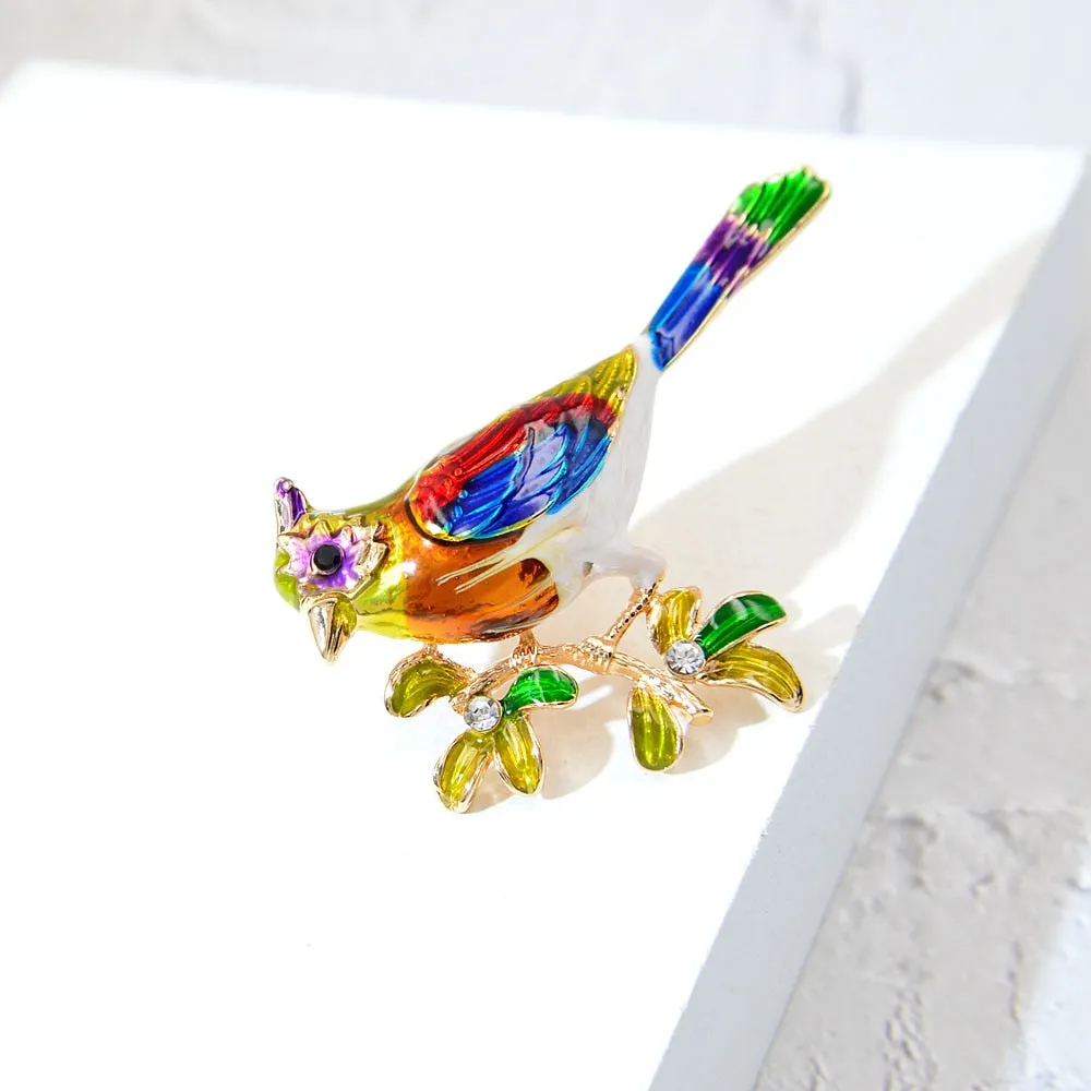 Fashion Colorful Enamel Bird Brooch Pins Cute Animal Brooches Unisex Women And Men