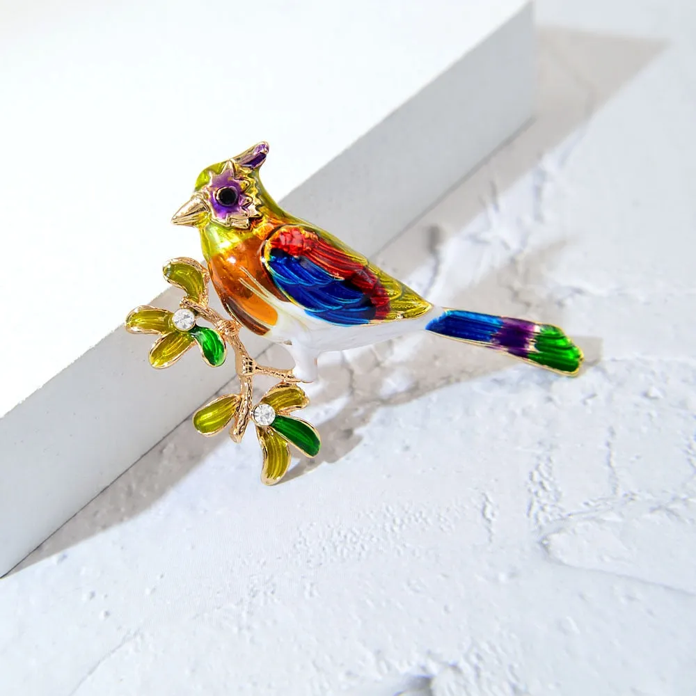 Fashion Colorful Enamel Bird Brooch Pins Cute Animal Brooches Unisex Women And Men