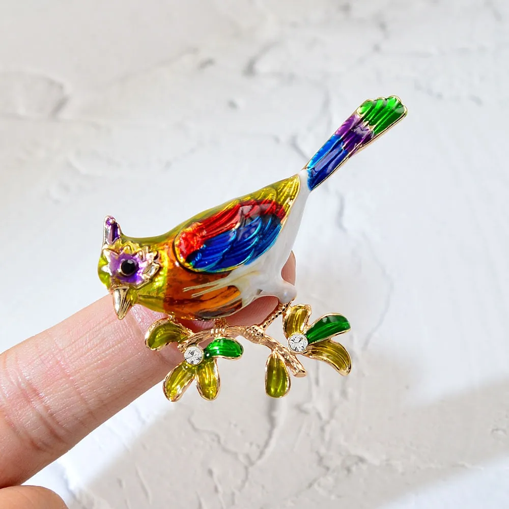 Fashion Colorful Enamel Bird Brooch Pins Cute Animal Brooches Unisex Women And Men