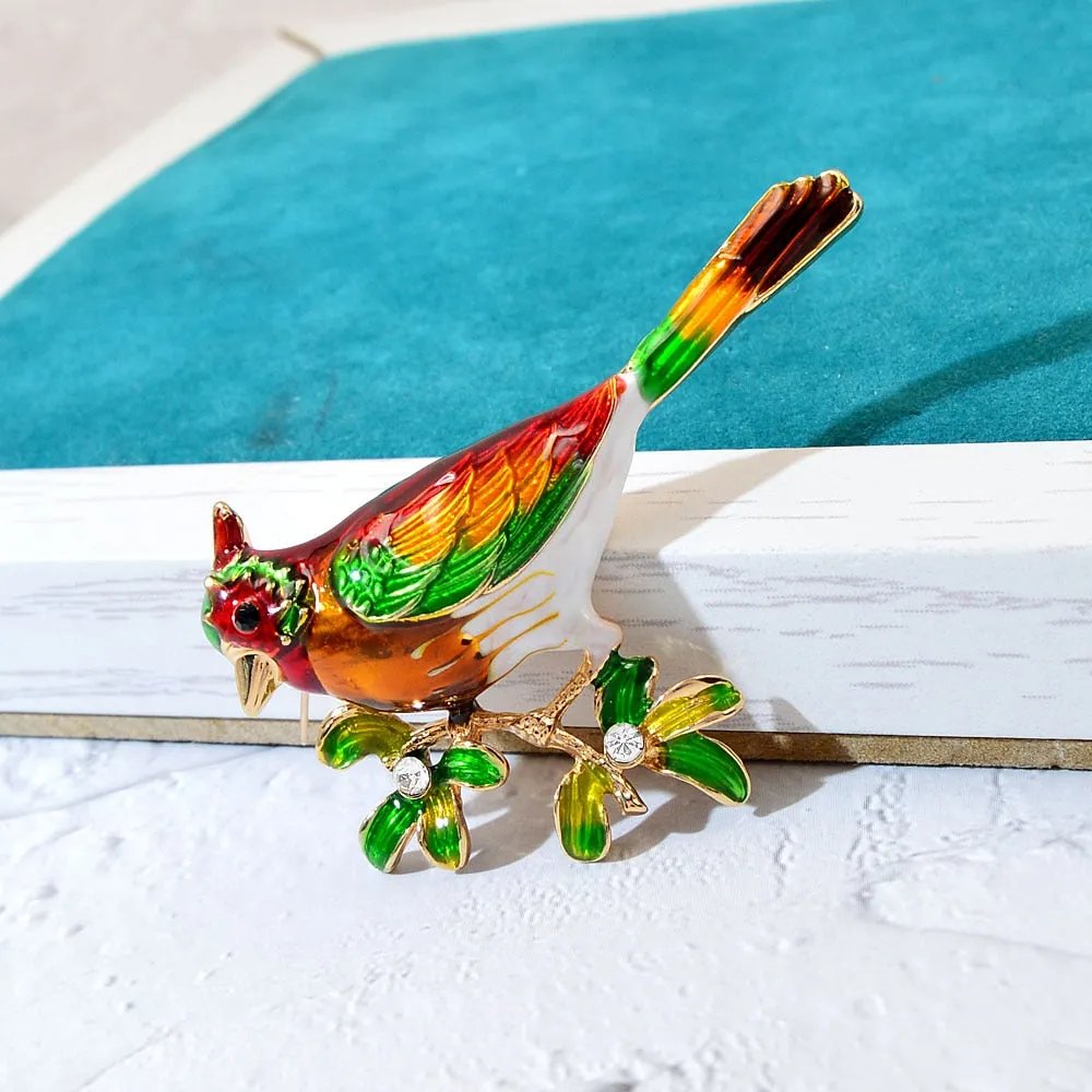 Fashion Colorful Enamel Bird Brooch Pins Cute Animal Brooches Unisex Women And Men