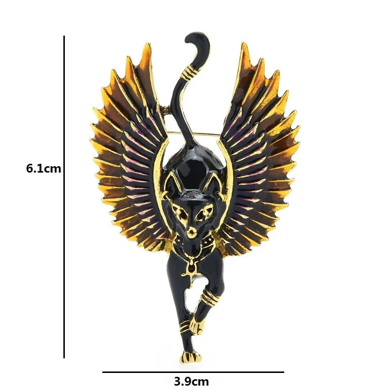 Flying Angel Cat With Wings Enamel Animal Brooch
