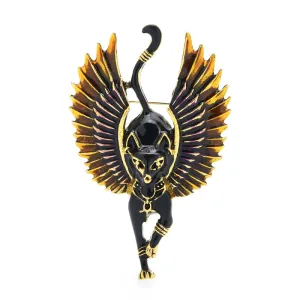 Flying Angel Cat With Wings Enamel Animal Brooch