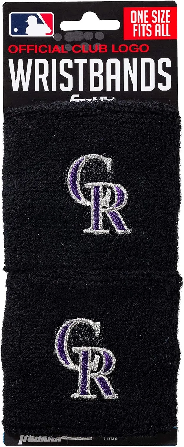 Franklin Sports MLB Team Licensed Baseball Wristbands - MLB Team Logo Sweat Wristbands - Great for Costumes   Uniforms - Pair