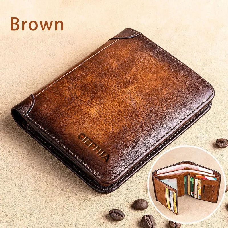 Genuine Leather Rfid Protection Wallets