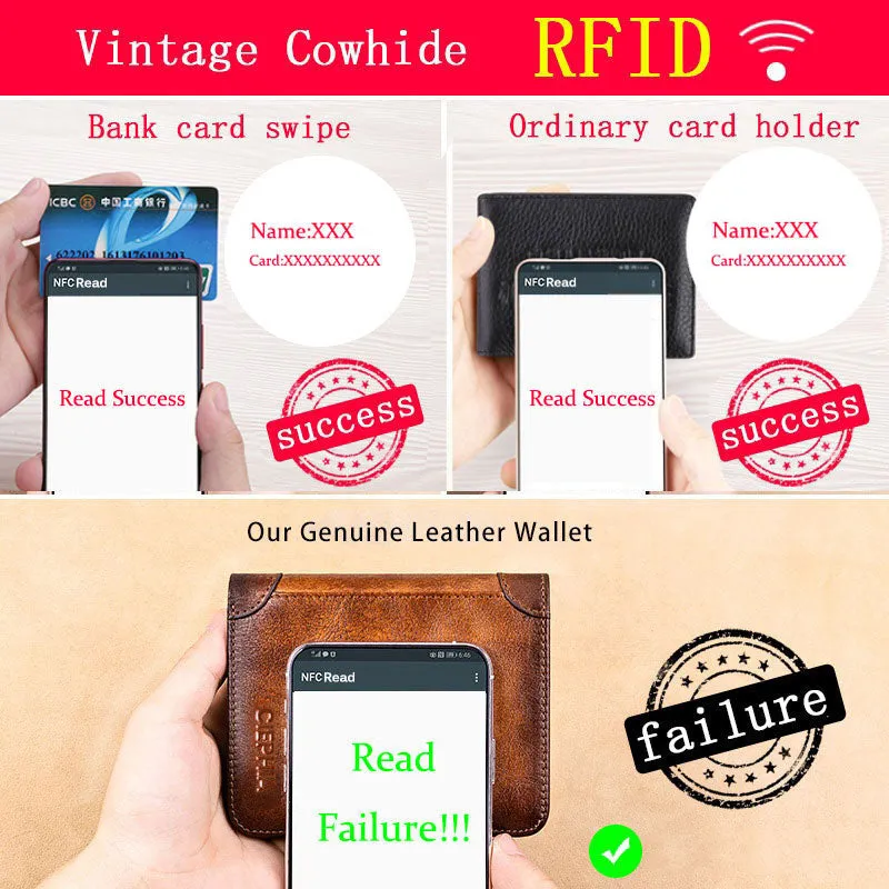 Genuine Leather Rfid Protection Wallets