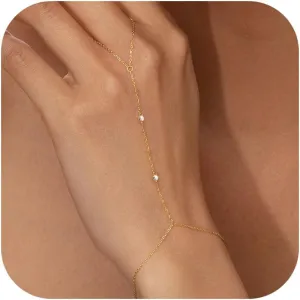 Gold Bracelets for Women Trendy,14K Real Gold Plated Dainty Stackable Paperclip Cuban Link Chain Bracelets,Cuff Bracelets Jewelry Set Adjustable 7" 2"