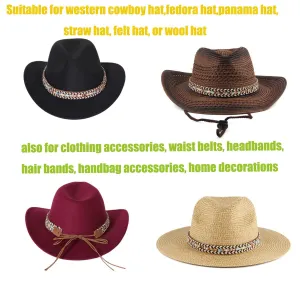 Hat Bands for Women Fedora Hat Men Cowboy Cowgirl Hats Handmade Men Belt Accessories Rope Belt (Style D)
