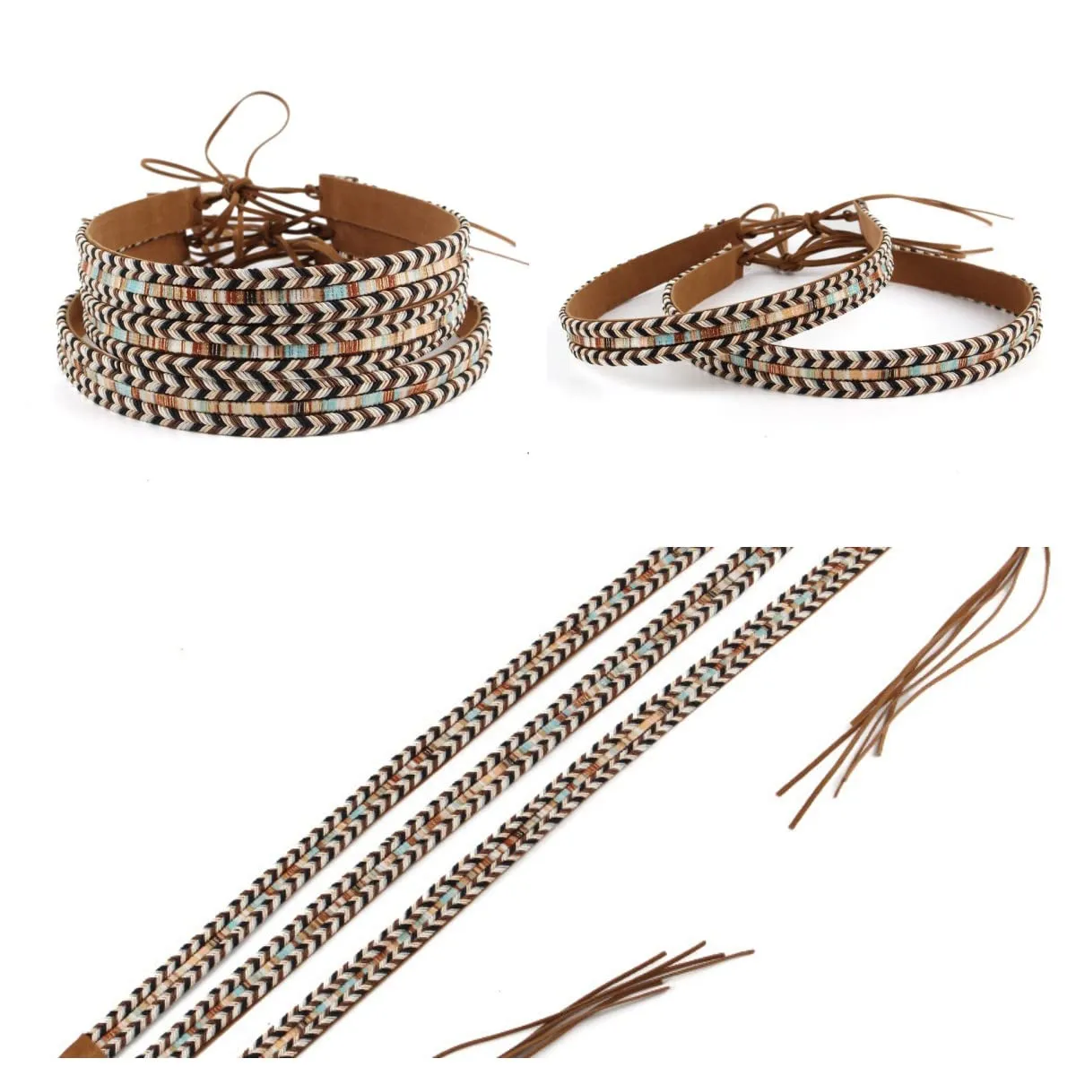 Hat Bands for Women Fedora Hat Men Cowboy Cowgirl Hats Handmade Men Belt Accessories Rope Belt (Style D)