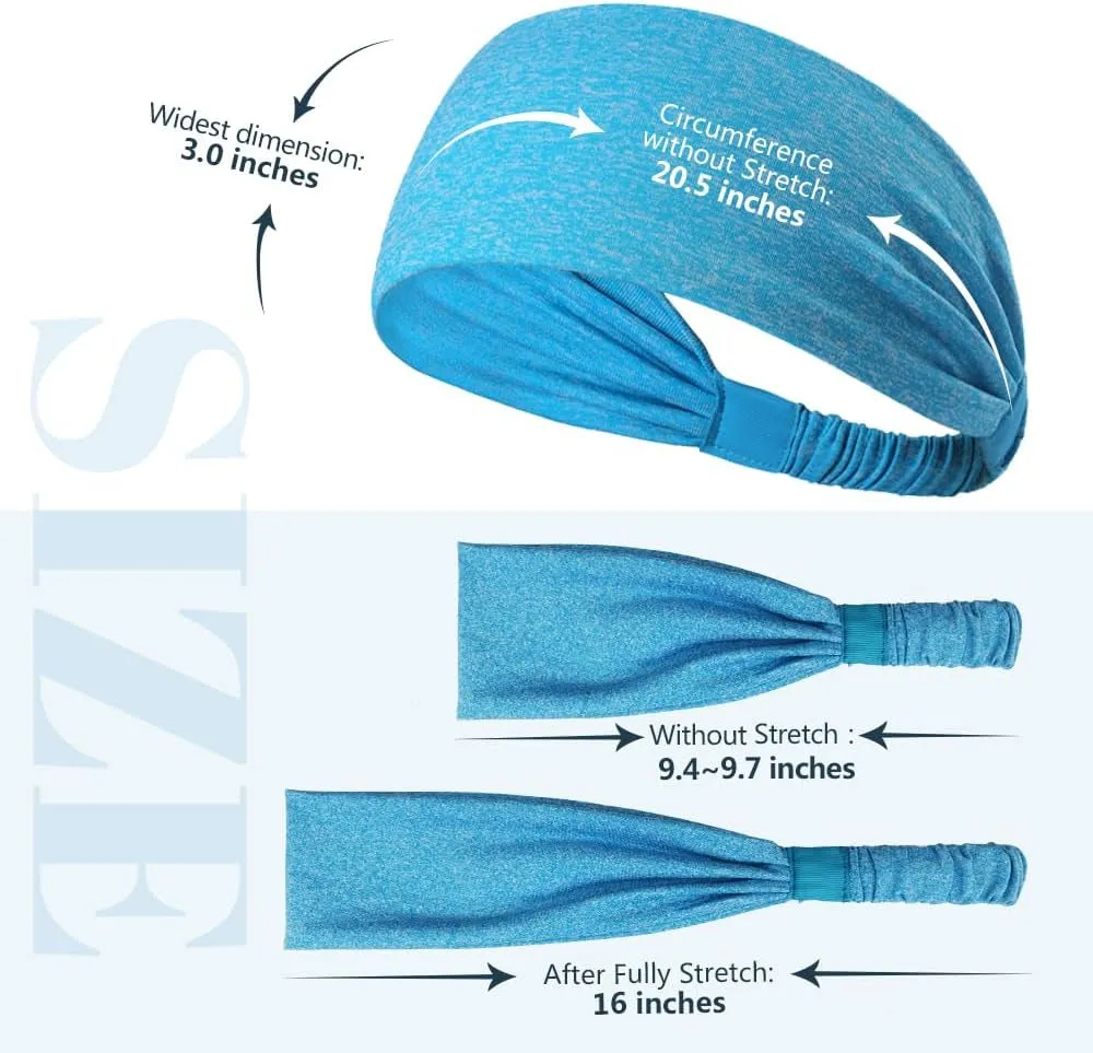 Headbands for Women’s Hair, Sports Headband, Running Headband for Women, Head Bands Adult Women, 6 PCS
