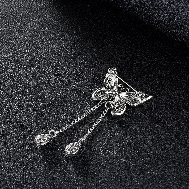 Korean New Animal Butterfly Brooch Rhinestones Crystal Brooches  for Women