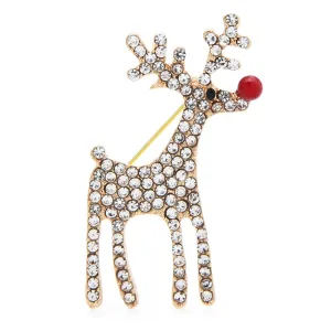 Lovely Deer Brooches For Women Unisex 2-color Christmas New Year Brooch