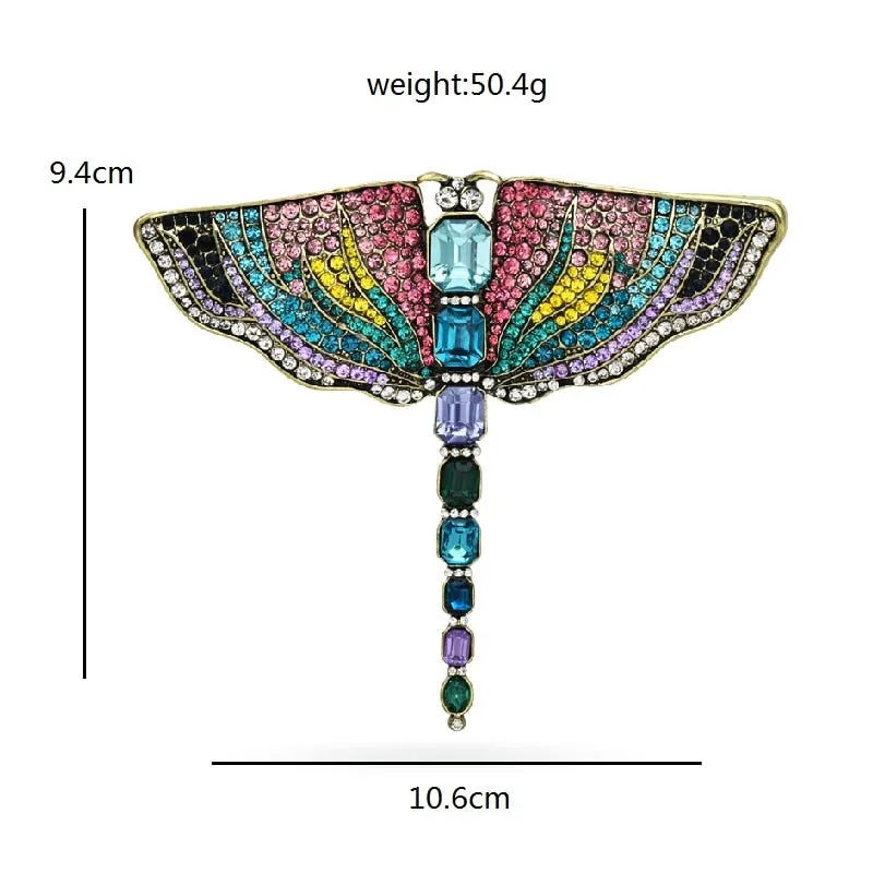 Luxury Dragonfly Brooches For Women Sparkling Rhinestone  Party Office Brooch