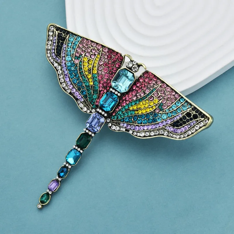 Luxury Dragonfly Brooches For Women Sparkling Rhinestone  Party Office Brooch