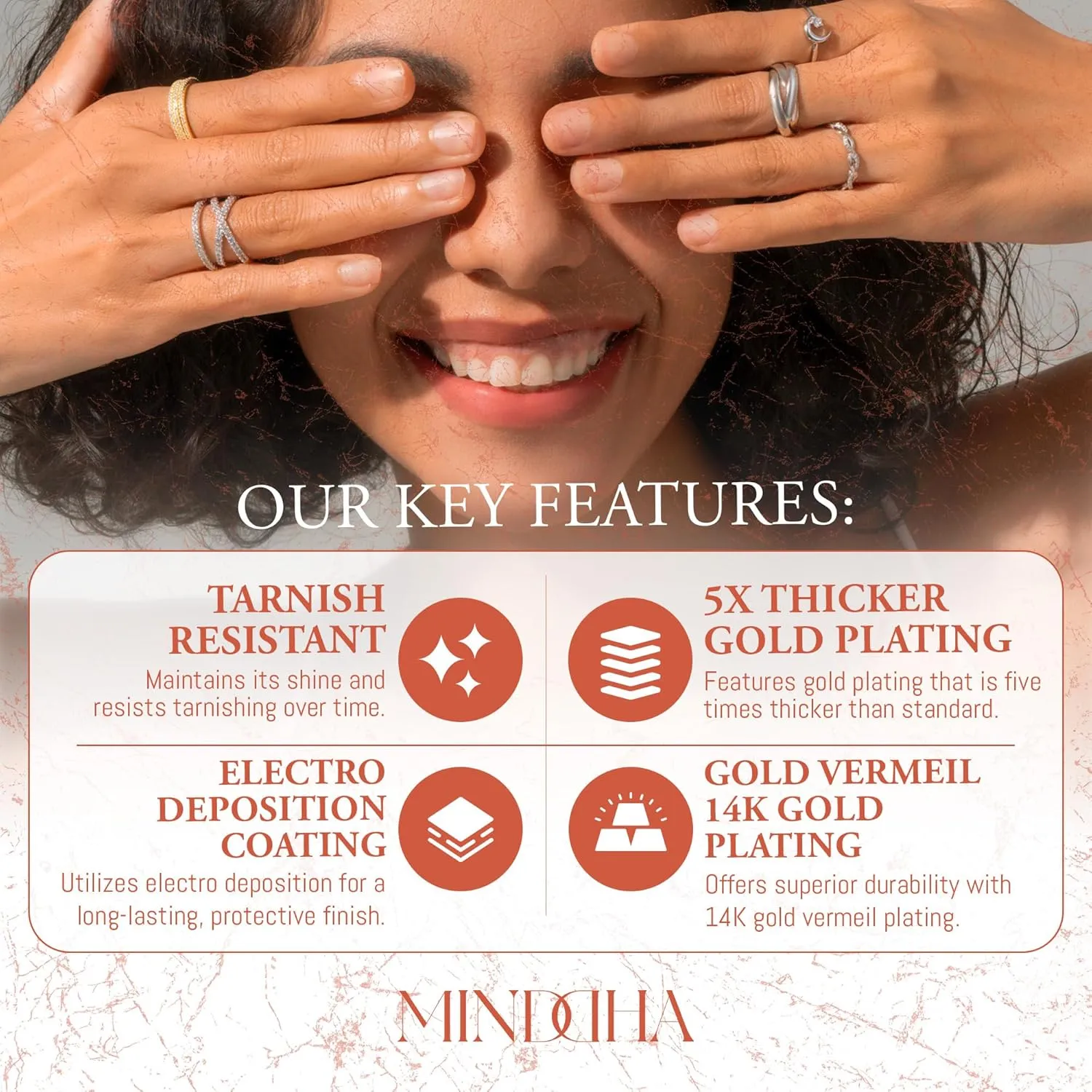 MINDDHA 14K Gold Plated- Cubic Zirconia Simulated Diamond Stackable Rings Eternity Bands/Silver Rings, Gold Rings for Women- 1.5mm, 2mm Stacking Rings for Oura Gen 4/Oura Gen 3, Size 4-12