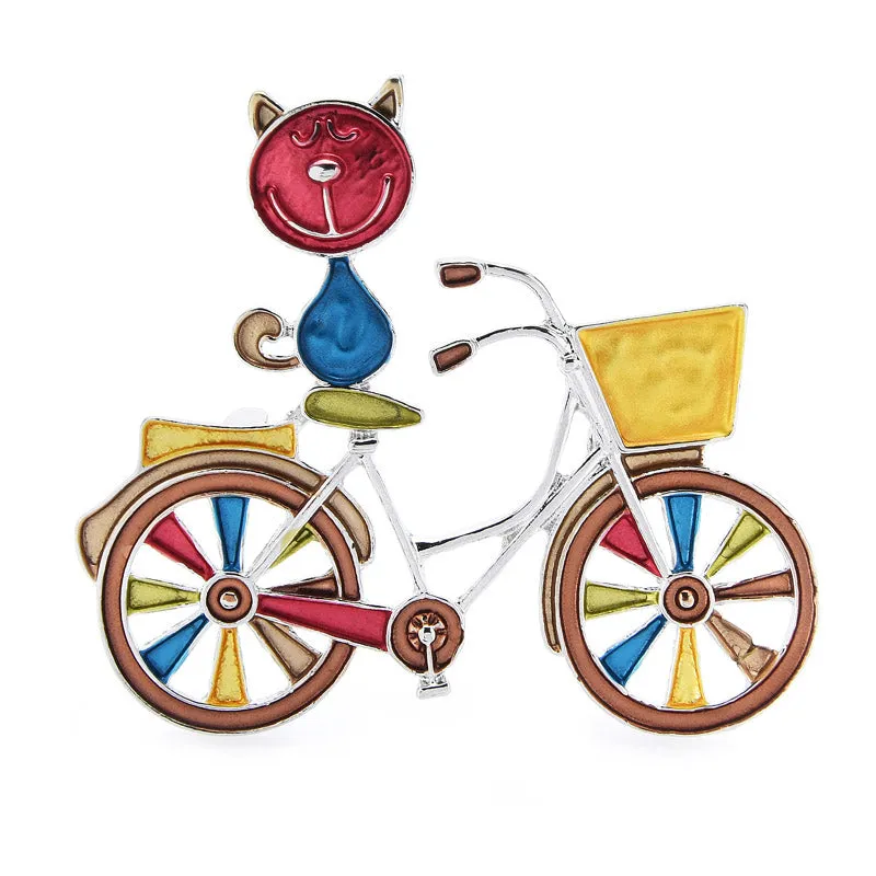 Multicolor Enamel Cat Brooch Pins Gift Si