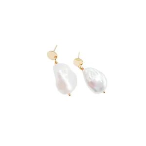 Natural Baroque Pearl Drop Earrings 14 x 20 mm