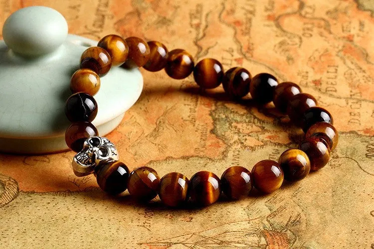 Natural Stone Skull Bracelets& Bangles Beads Buddha Charm Bracelet For Women Bracciali Pulseras Men Jewelry