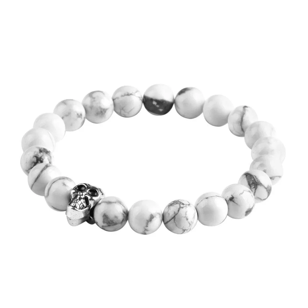 Natural Stone Skull Bracelets& Bangles Beads Buddha Charm Bracelet For Women Bracciali Pulseras Men Jewelry