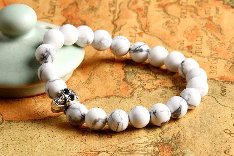 Natural Stone Skull Bracelets& Bangles Beads Buddha Charm Bracelet For Women Bracciali Pulseras Men Jewelry