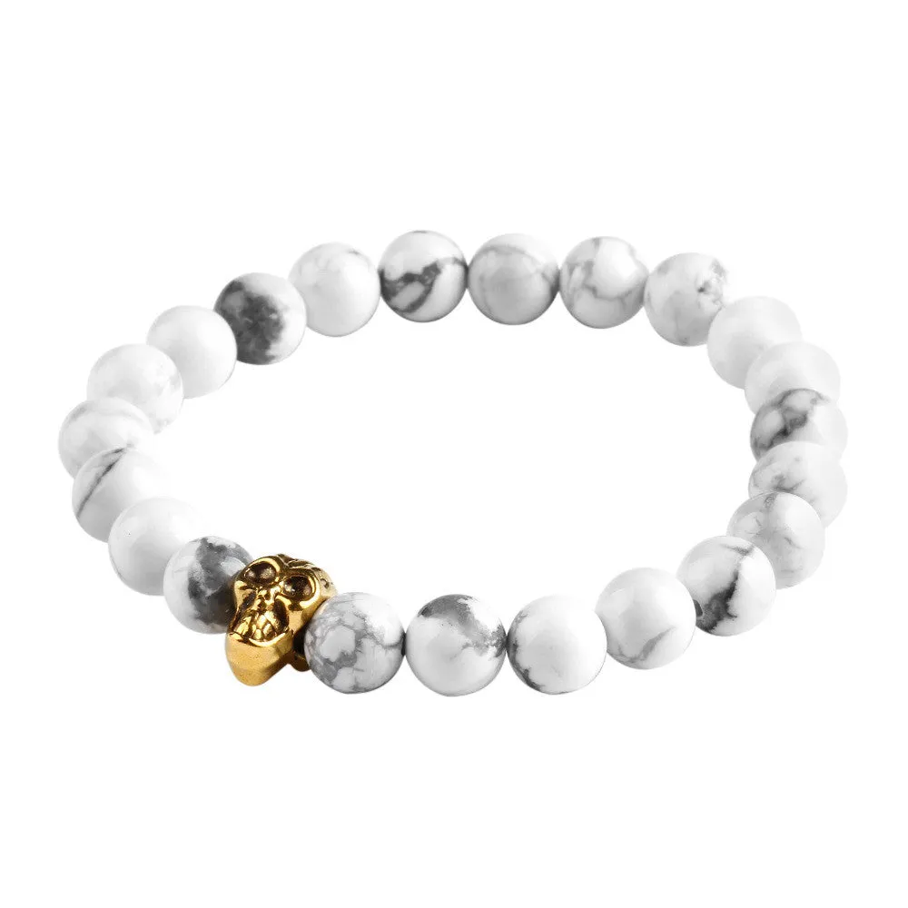 Natural Stone Skull Bracelets& Bangles Beads Buddha Charm Bracelet For Women Bracciali Pulseras Men Jewelry