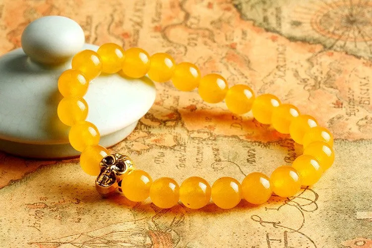 Natural Stone Skull Bracelets& Bangles Beads Buddha Charm Bracelet For Women Bracciali Pulseras Men Jewelry