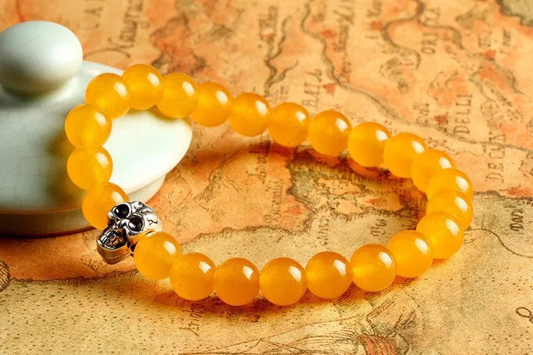 Natural Stone Skull Bracelets& Bangles Beads Buddha Charm Bracelet For Women Bracciali Pulseras Men Jewelry