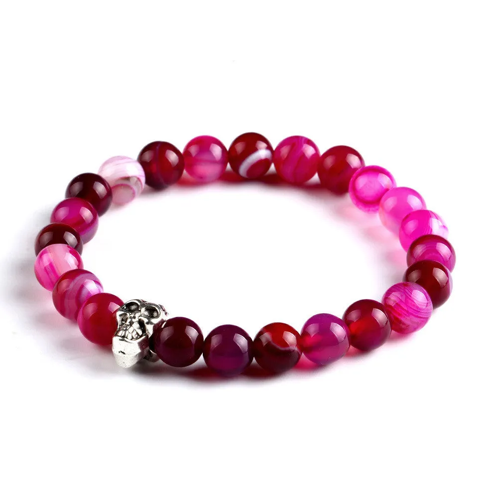 Natural Stone Skull Bracelets& Bangles Beads Buddha Charm Bracelet For Women Bracciali Pulseras Men Jewelry