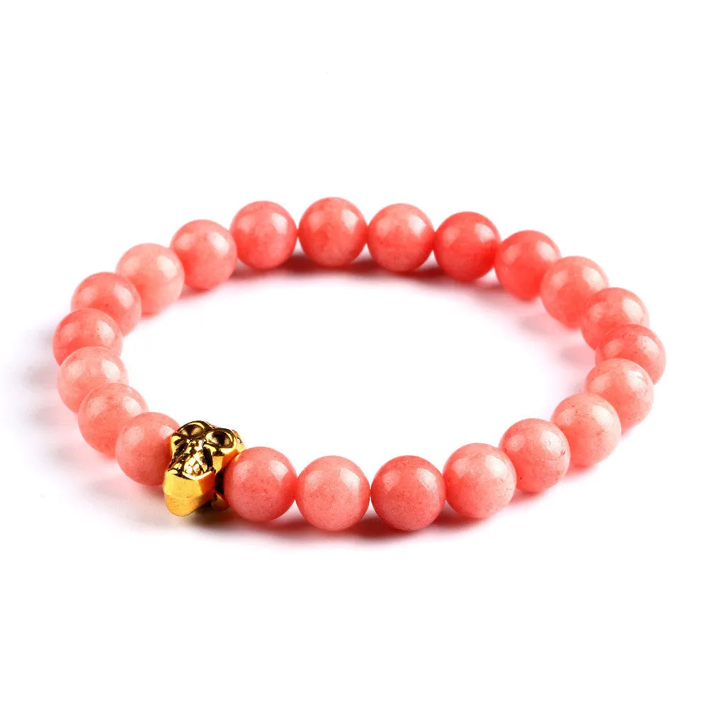 Natural Stone Skull Bracelets& Bangles Beads Buddha Charm Bracelet For Women Bracciali Pulseras Men Jewelry