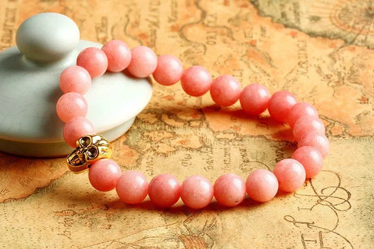 Natural Stone Skull Bracelets& Bangles Beads Buddha Charm Bracelet For Women Bracciali Pulseras Men Jewelry