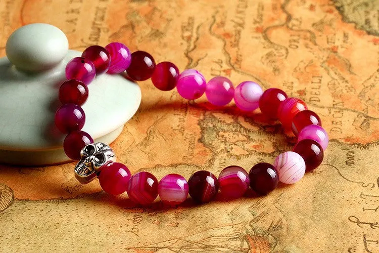 Natural Stone Skull Bracelets& Bangles Beads Buddha Charm Bracelet For Women Bracciali Pulseras Men Jewelry