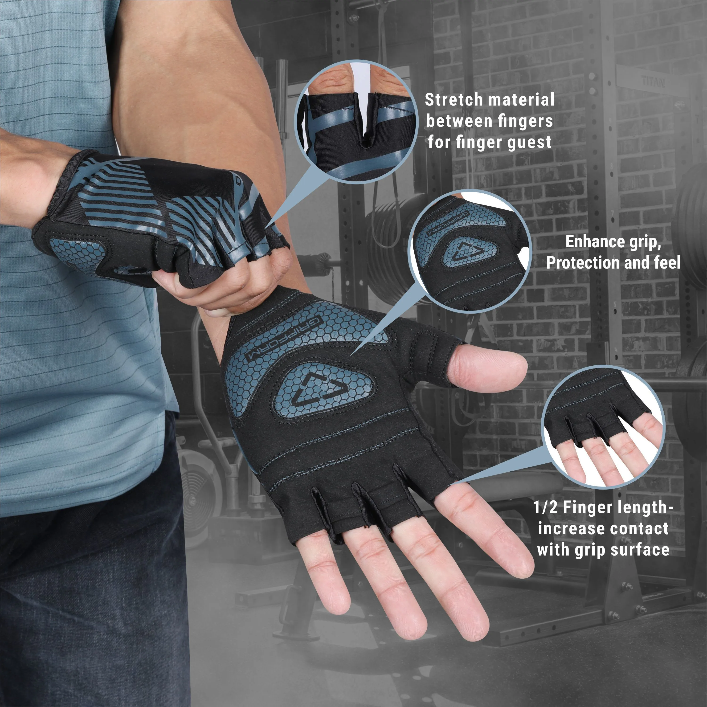 Nivia Taipen 2.0 Fitness Gloves Large-Blue