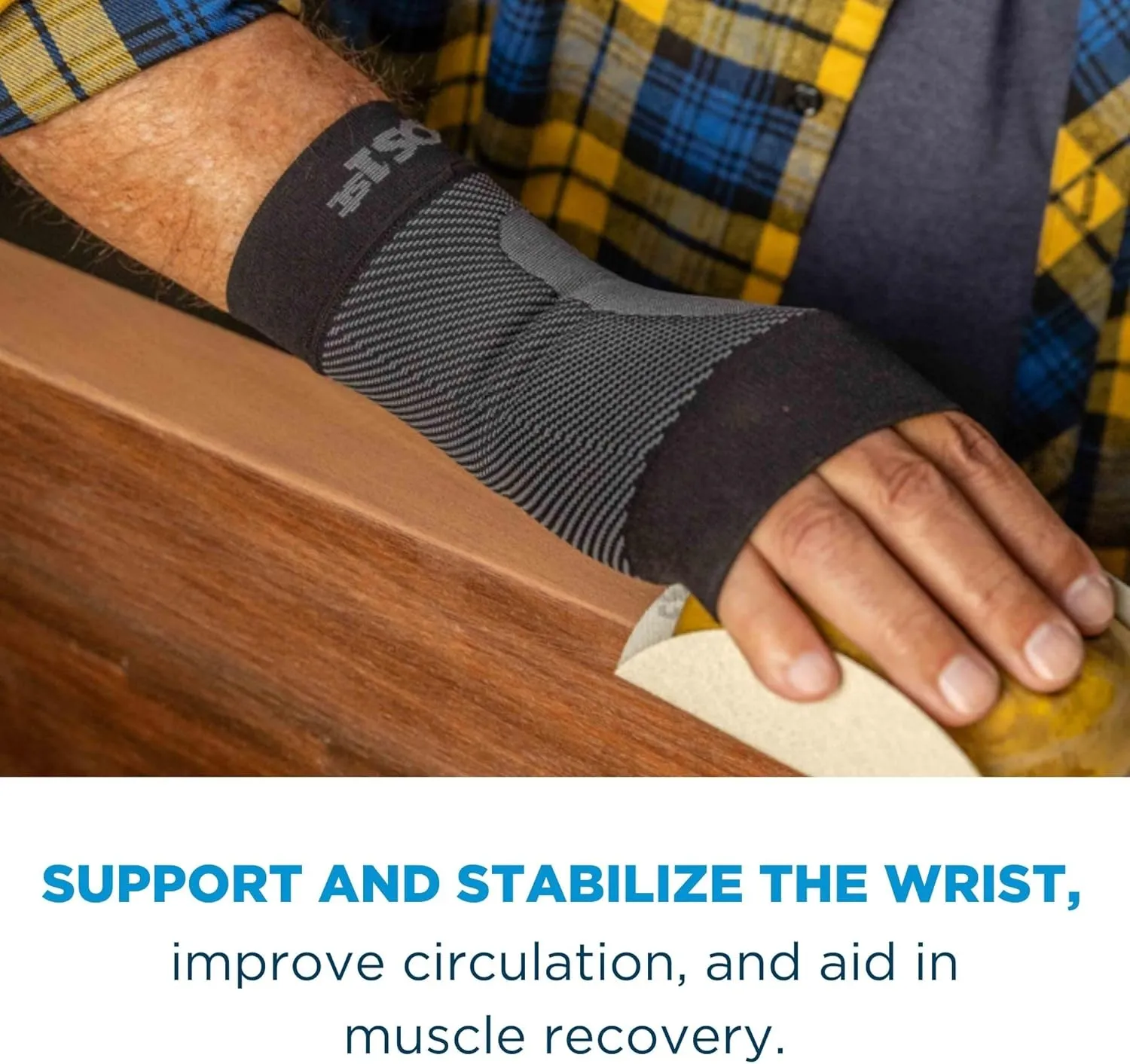 OrthoSleeve Compression Wrist Sleeve/Brace WS6 for Carpal Tunnel Syndrome, wrist pain/strain, fatigue and arthritis