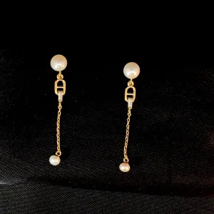 Pearl Link Drop Earrings (Pure Silver)