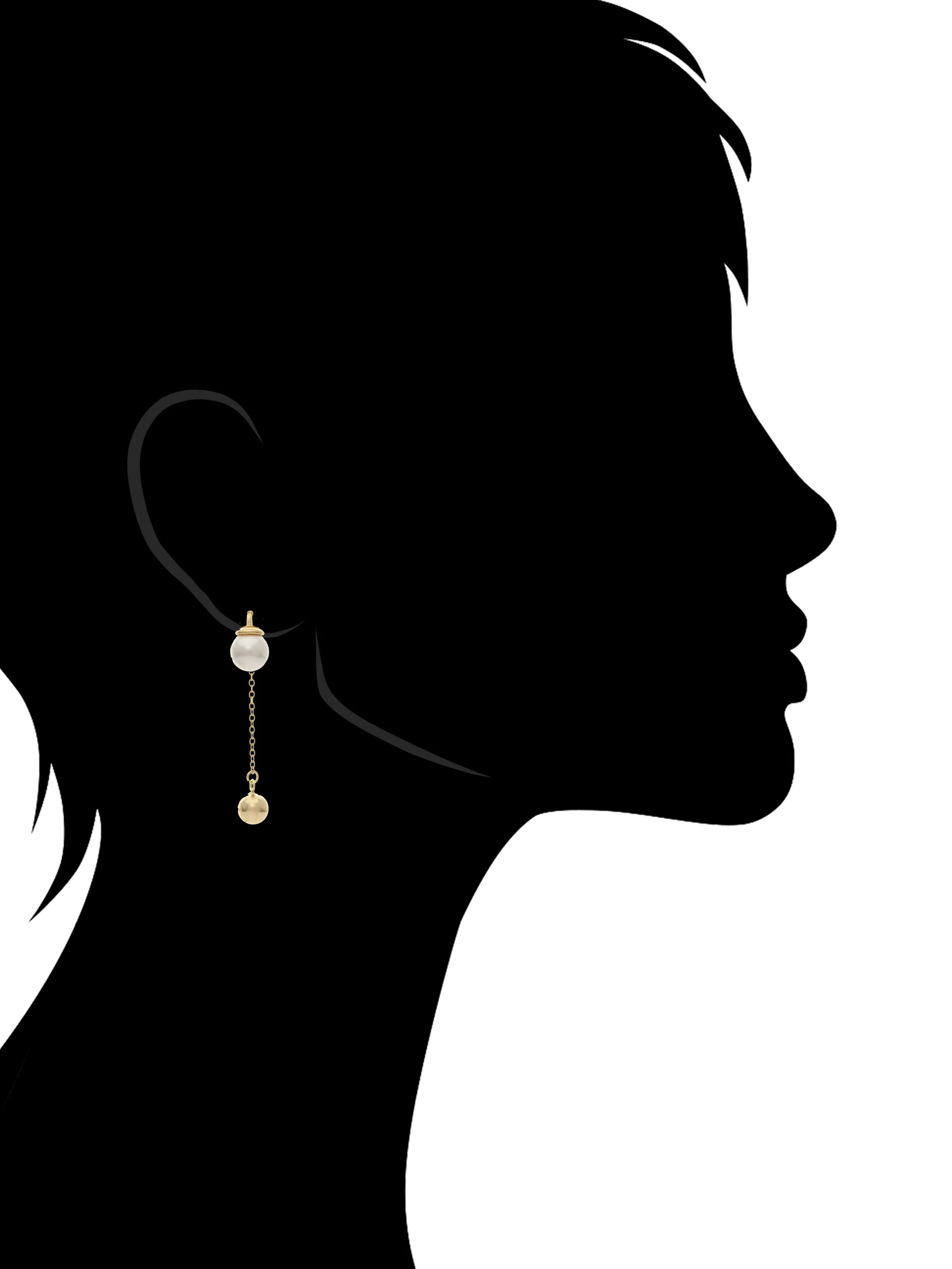 Polished Pearl   Bead Drop Earrings - Closeout