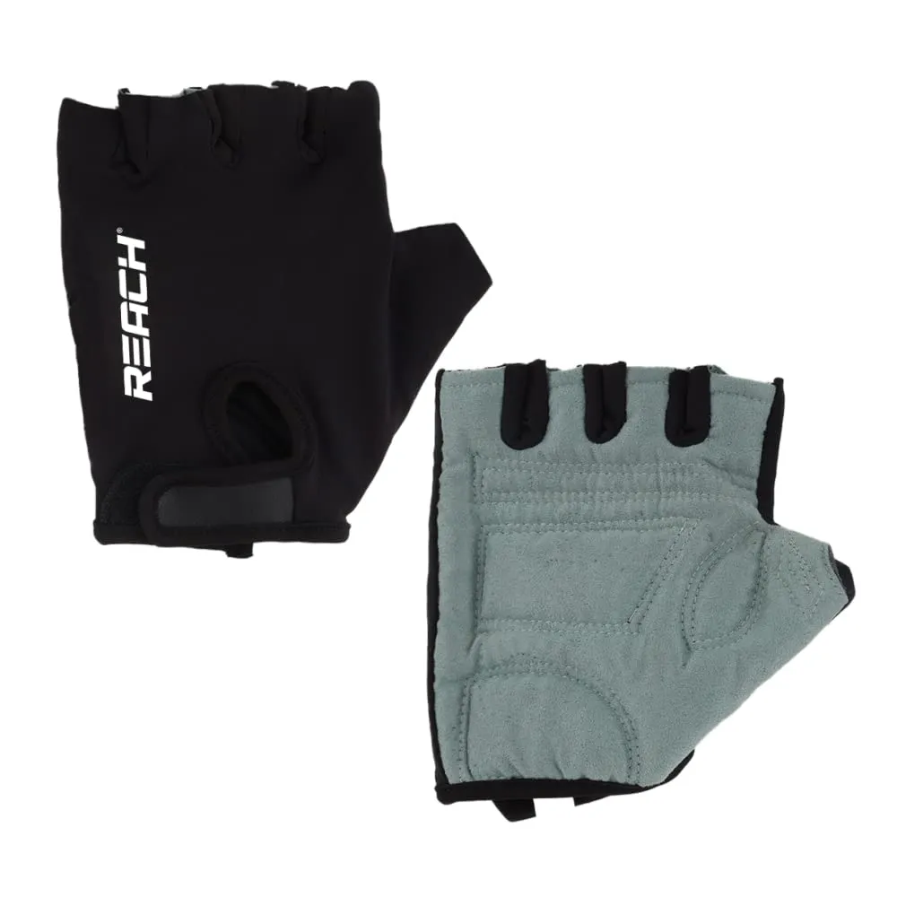 Reach Gym Gloves for Fitness Exercise Training and Workout with Wrist Wrap for Protection with Half-Finger Length for Men & Women (L, Grey)