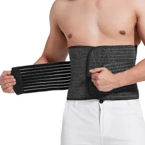 Reian Abdominal Binder for Men  Post-Surgery Support and Core Stability, Adjustable Compression Wrap (Black, X-Large)