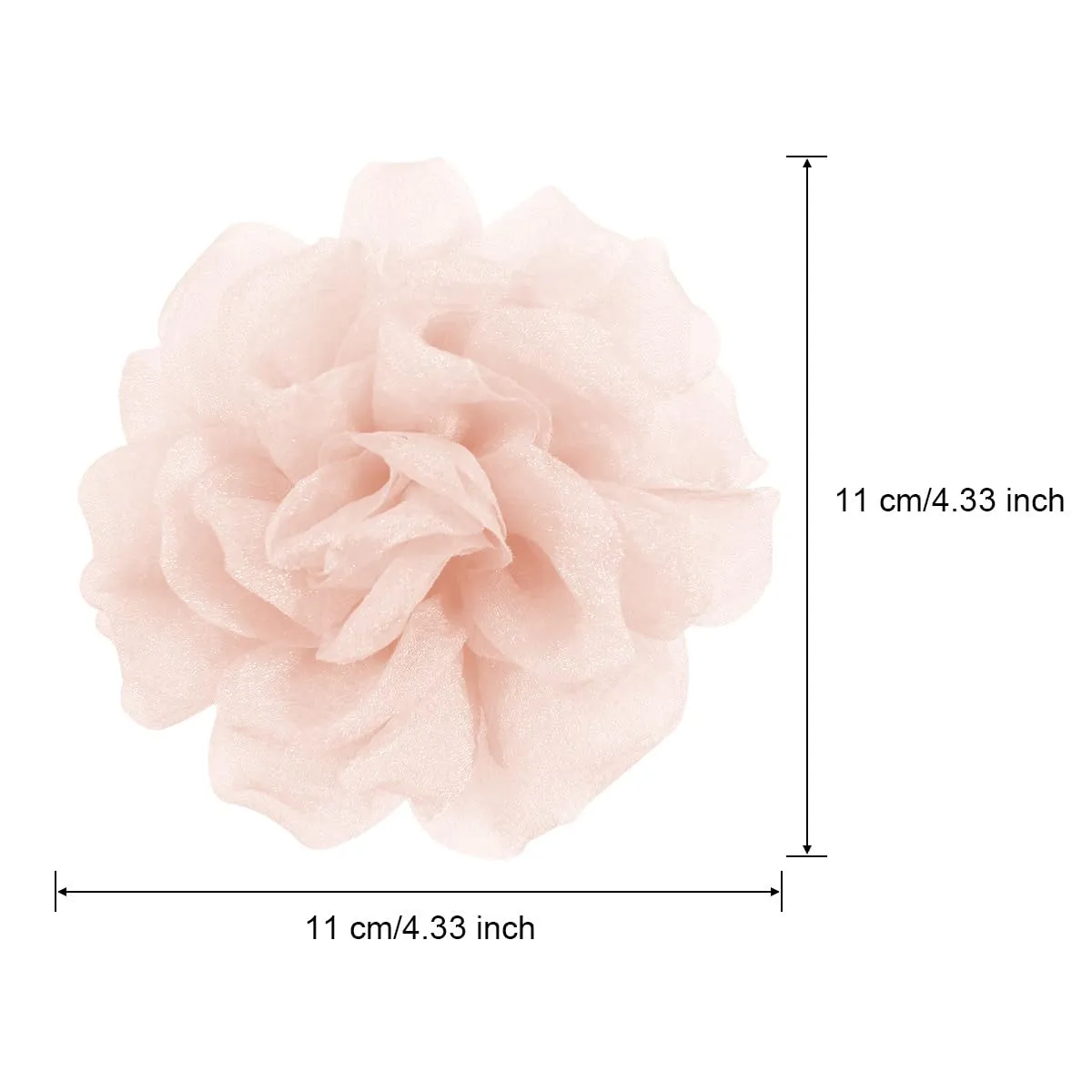 Rose & Flower Brooches | Hair & Lapel Pins | 4.3 Inch Rose Pin, Beige