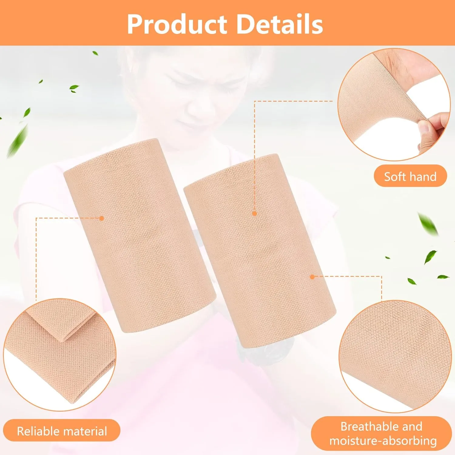 SATINIOR 2 Pairs Compression Wrist Sleeve Wrist Wraps Compression Brace Supports Elastic Sweat Bands for Women, Men Sports, Tennis Players