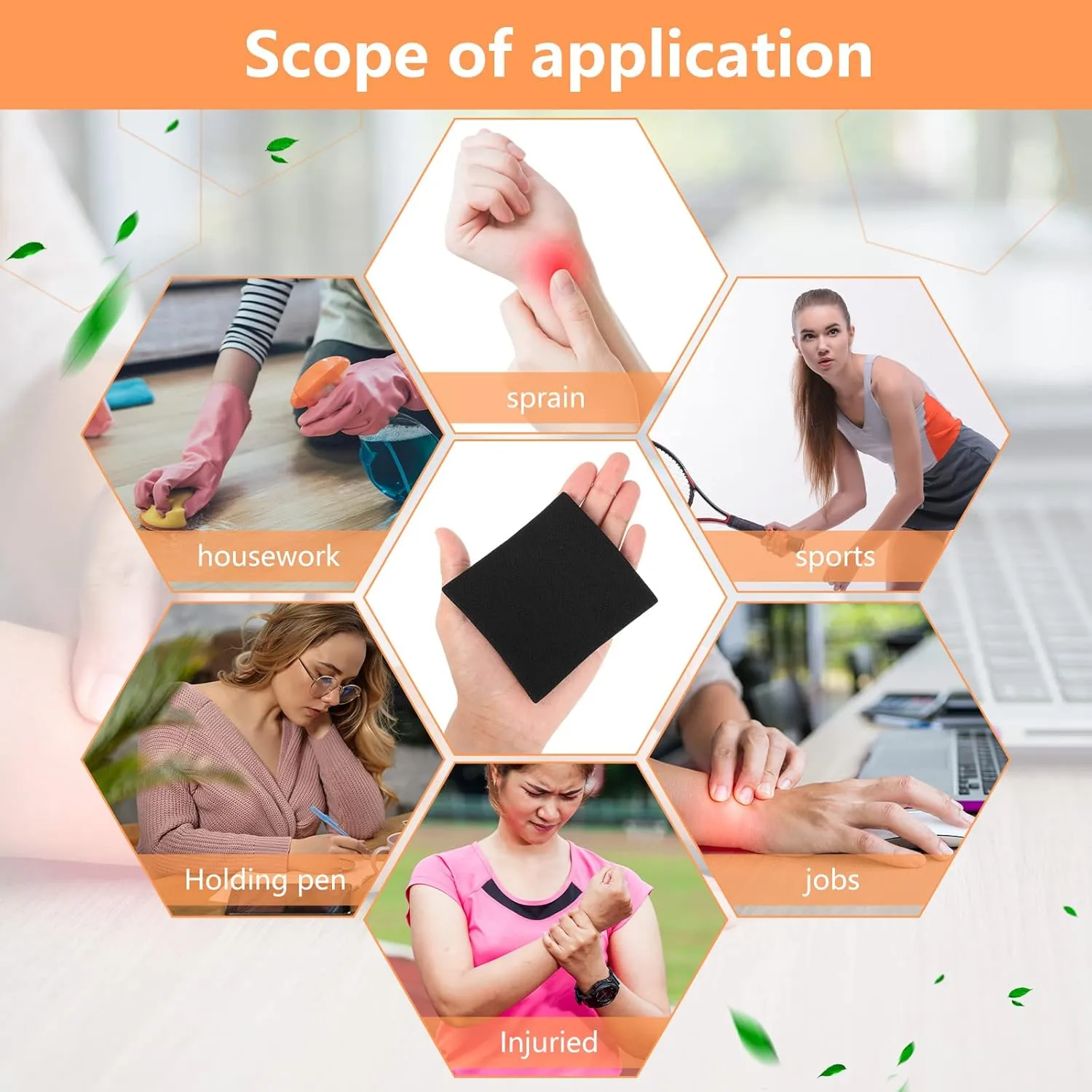SATINIOR 2 Pairs Compression Wrist Sleeve Wrist Wraps Compression Brace Supports Elastic Sweat Bands for Women, Men Sports, Tennis Players