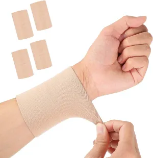 SATINIOR 2 Pairs Compression Wrist Sleeve Wrist Wraps Compression Brace Supports Elastic Sweat Bands for Women, Men Sports, Tennis Players
