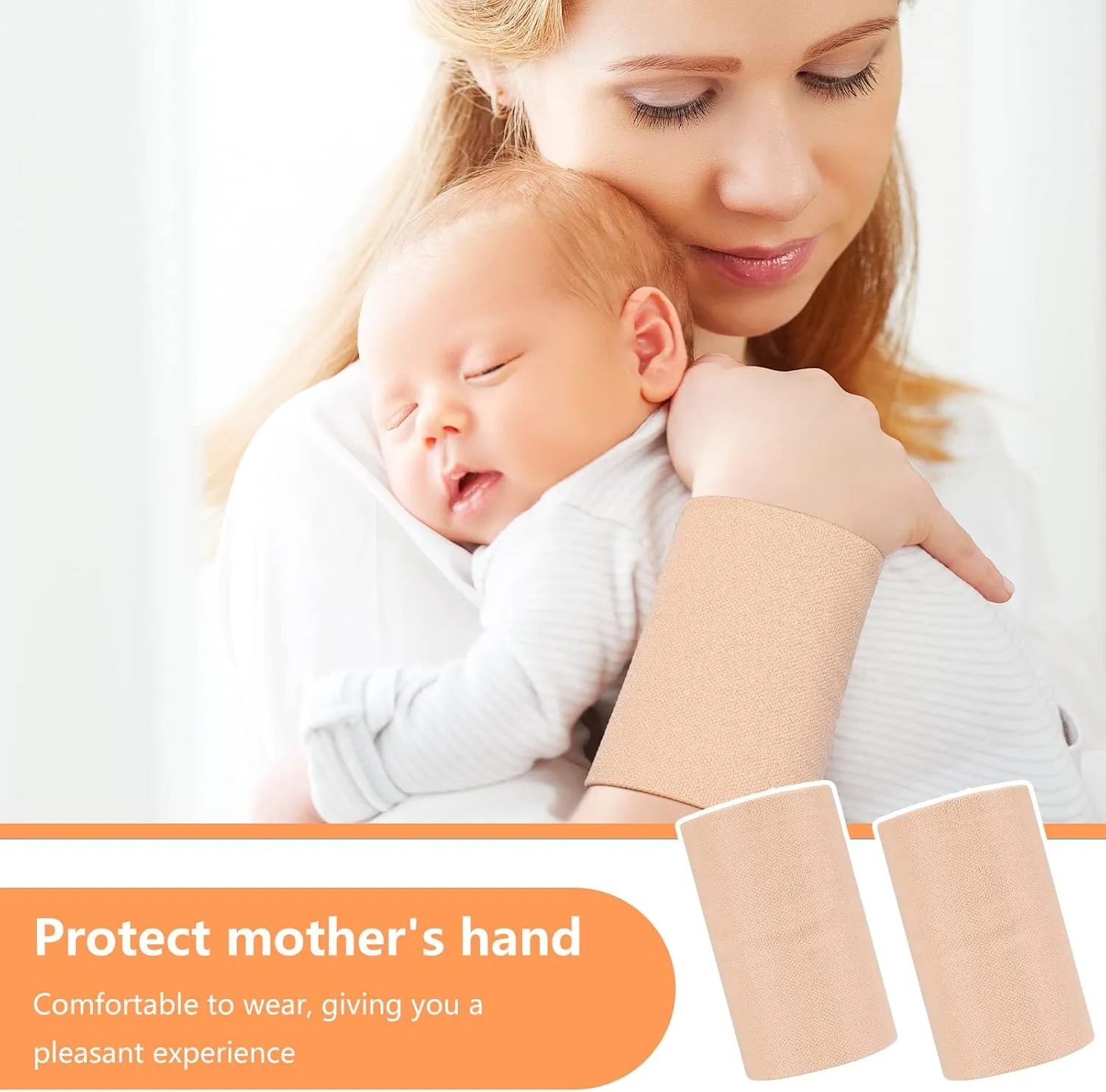 SATINIOR 2 Pairs Compression Wrist Sleeve Wrist Wraps Compression Brace Supports Elastic Sweat Bands for Women, Men Sports, Tennis Players