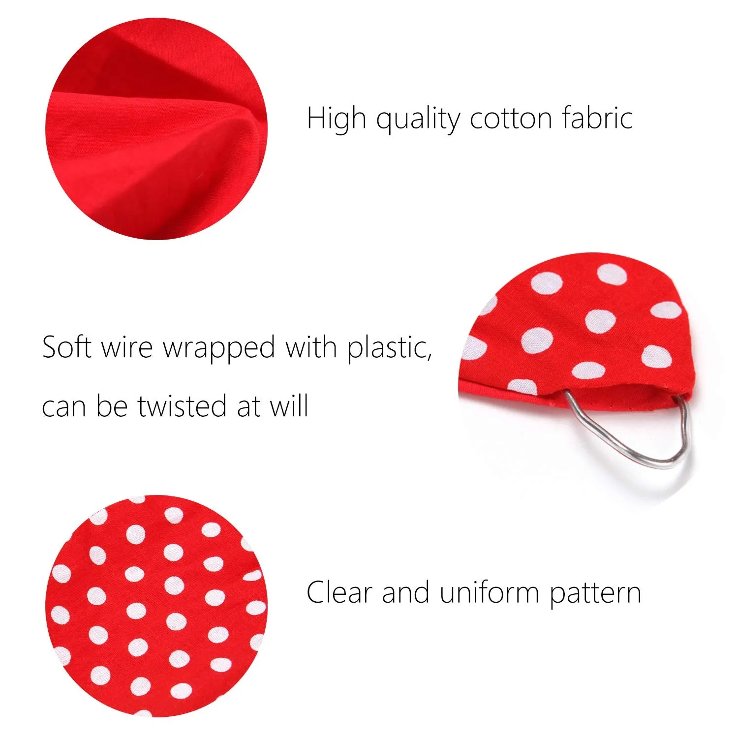 Sea Team Cotton Headband Bows Red with White Polka Dots Double Wide Headwrap Cotton Head Band