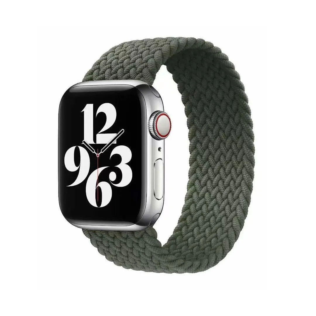 Solo Loop Bands Compatible With Apple Watch Band for 38MM 40MM 41MM M-Green