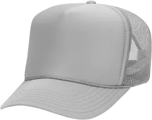 The Hat Pros High Crown 5 Panel Mesh Back Foam Front Trucker Cap with Snapback Closure | Bulk Packs Available